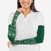 Hawaiian Tribal Elements Hibiscus Arm Sleeves Green Pattern - Polynesian Pride