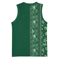 Hawaiian Tribal Elements Hibiscus Basketball Jersey Green Pattern - Polynesian Pride
