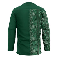 Hawaiian Tribal Elements Hibiscus Hockey Jersey Green Pattern LT9 - Polynesian Pride
