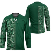 Hawaiian Tribal Elements Hibiscus Hockey Jersey Green Pattern LT9 - Polynesian Pride