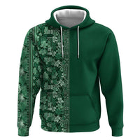 Hawaiian Tribal Elements Hibiscus Hoodie Green Pattern - Polynesian Pride