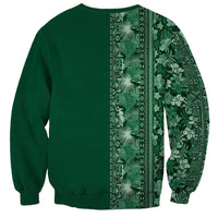 Hawaiian Tribal Elements Hibiscus Sweatshirt Green Pattern - Polynesian Pride