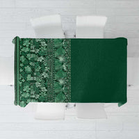 Hawaiian Tribal Elements Hibiscus Tablecloth Green Pattern - Polynesian Pride