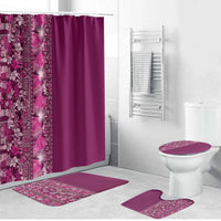Hawaiian Tribal Elements Hibiscus Bathroom Set Pink Pattern - Polynesian Pride