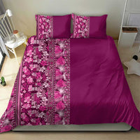 Hawaiian Tribal Elements Hibiscus Bedding Set Pink Pattern - Polynesian Pride