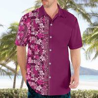 Hawaiian Tribal Elements Hibiscus Hawaiian Shirt Pink Pattern - Polynesian Pride