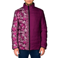 Hawaiian Tribal Elements Hibiscus Padded Jacket Pink Pattern - Polynesian Pride
