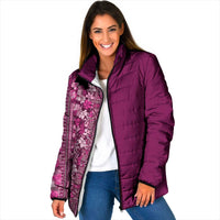 Hawaiian Tribal Elements Hibiscus Padded Jacket Pink Pattern - Polynesian Pride