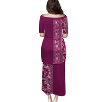 Hawaiian Tribal Elements Hibiscus Puletasi Pink Pattern - Polynesian Pride