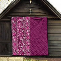 Hawaiian Tribal Elements Hibiscus Quilt Pink Pattern - Polynesian Pride