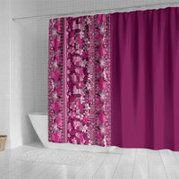 Hawaiian Tribal Elements Hibiscus Shower Curtain Pink Pattern - Polynesian Pride