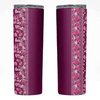 Hawaiian Tribal Elements Hibiscus Skinny Tumbler Pink Pattern - Polynesian Pride