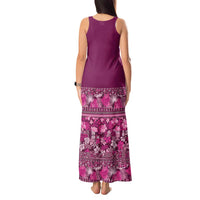 Hawaiian Tribal Elements Hibiscus Tank Maxi Dress Pink Pattern - Polynesian Pride