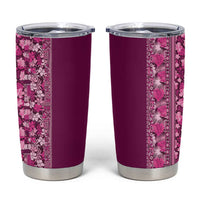 Hawaiian Tribal Elements Hibiscus Tumbler Cup Pink Pattern - Polynesian Pride