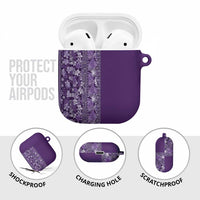 Hawaiian Tribal Elements Hibiscus AirPods Case Purple Pattern LT9 - Polynesian Pride