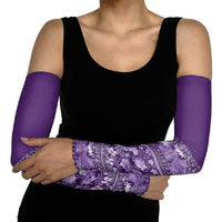 Hawaiian Tribal Elements Hibiscus Arm Sleeves Purple Pattern - Polynesian Pride