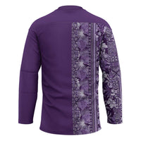 Hawaiian Tribal Elements Hibiscus Hockey Jersey Purple Pattern LT9 - Polynesian Pride