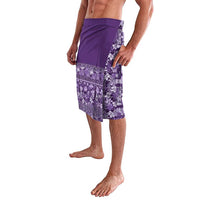 Hawaiian Tribal Elements Hibiscus Lavalava Purple Pattern - Polynesian Pride