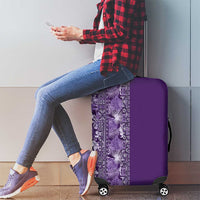 Hawaiian Tribal Elements Hibiscus Luggage Cover Purple Pattern - Polynesian Pride
