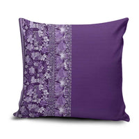 Hawaiian Tribal Elements Hibiscus Pillow Cover Purple Pattern - Polynesian Pride