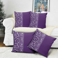 Hawaiian Tribal Elements Hibiscus Pillow Cover Purple Pattern - Polynesian Pride
