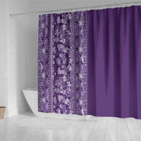 Hawaiian Tribal Elements Hibiscus Shower Curtain Purple Pattern - Polynesian Pride