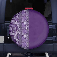 Hawaiian Tribal Elements Hibiscus Spare Tire Cover Purple Pattern - Polynesian Pride
