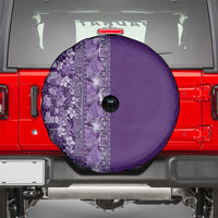 Hawaiian Tribal Elements Hibiscus Spare Tire Cover Purple Pattern - Polynesian Pride
