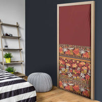 Hawaiian Tribal Elements Hibiscus Door Cover Red Pattern - Polynesian Pride
