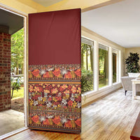Hawaiian Tribal Elements Hibiscus Door Cover Red Pattern - Polynesian Pride