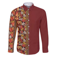 Hawaiian Tribal Elements Hibiscus Family Matching Puletasi and Hawaiian Shirt Red Pattern - Polynesian Pride