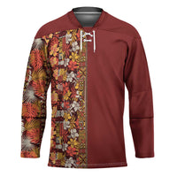 Hawaiian Tribal Elements Hibiscus Hockey Jersey Red Pattern LT9 Unisex Red - Polynesian Pride