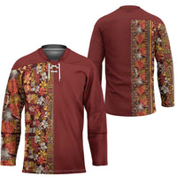 Hawaiian Tribal Elements Hibiscus Hockey Jersey Red Pattern LT9 - Polynesian Pride