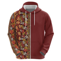 Hawaiian Tribal Elements Hibiscus Hoodie Red Pattern - Polynesian Pride