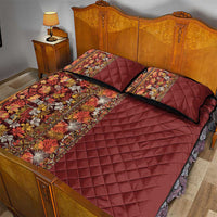 Hawaiian Tribal Elements Hibiscus Quilt Bed Set Red Pattern - Polynesian Pride