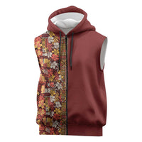 Hawaiian Tribal Elements Hibiscus Sleeveless Zip Hoodie Red Pattern LT9 Red - Polynesian Pride