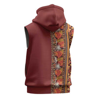 Hawaiian Tribal Elements Hibiscus Sleeveless Zip Hoodie Red Pattern LT9 - Polynesian Pride