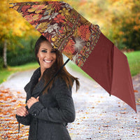 Hawaiian Tribal Elements Hibiscus Umbrella Red Pattern - Polynesian Pride