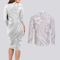 Lotu Tamaiti Samoan Polynesian Tribal Couples Matching Long Sleeve Bodycon Dress and Long Sleeve Button Shirt LT9 - Polynesian Pride
