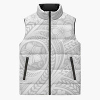 Lotu Tamaiti Samoan Polynesian Tribal Sleeveless Puffer Jacket LT9 Unisex White - Polynesian Pride