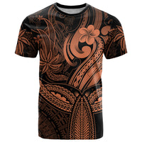 Polynesia T Shirt Whale Tale and Polynesian Sunset Plumeria Gold LT9 Gold - Polynesian Pride