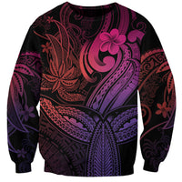 Polynesia Sweatshirt Whale Tale and Polynesian Sunset Plumeria Pink LT9 Unisex Pink - Polynesian Pride