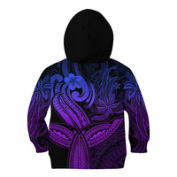 Polynesia Kid Hoodie Whale Tale and Polynesian Sunset Plumeria Purple LT9 - Polynesian Pride