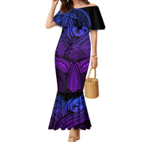 Polynesia Mermaid Dress Whale Tale and Polynesian Sunset Plumeria Purple LT9 Women Purple - Polynesian Pride