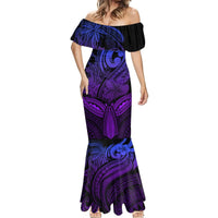 Polynesia Mermaid Dress Whale Tale and Polynesian Sunset Plumeria Purple LT9 - Polynesian Pride