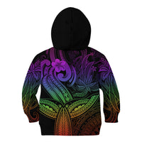 Polynesia Kid Hoodie Whale Tale and Polynesian Sunset Plumeria Rainbow LT9 - Polynesian Pride