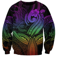 Polynesia Sweatshirt Whale Tale and Polynesian Sunset Plumeria Rainbow LT9 Unisex Rainbow - Polynesian Pride