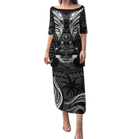 FSM Chuuk States Puletasi Micronesia Vintage Polynesian Tribal Black Version LT9 Long Dress Black - Polynesian Pride