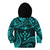 FSM Kosrae States Kid Hoodie Micronesia Vintage Polynesian Tribal Aqua Version LT9 - Polynesian Pride