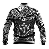 FSM Kosrae States Baseball Jacket Micronesia Vintage Polynesian Tribal Black Version LT9 - Polynesian Pride